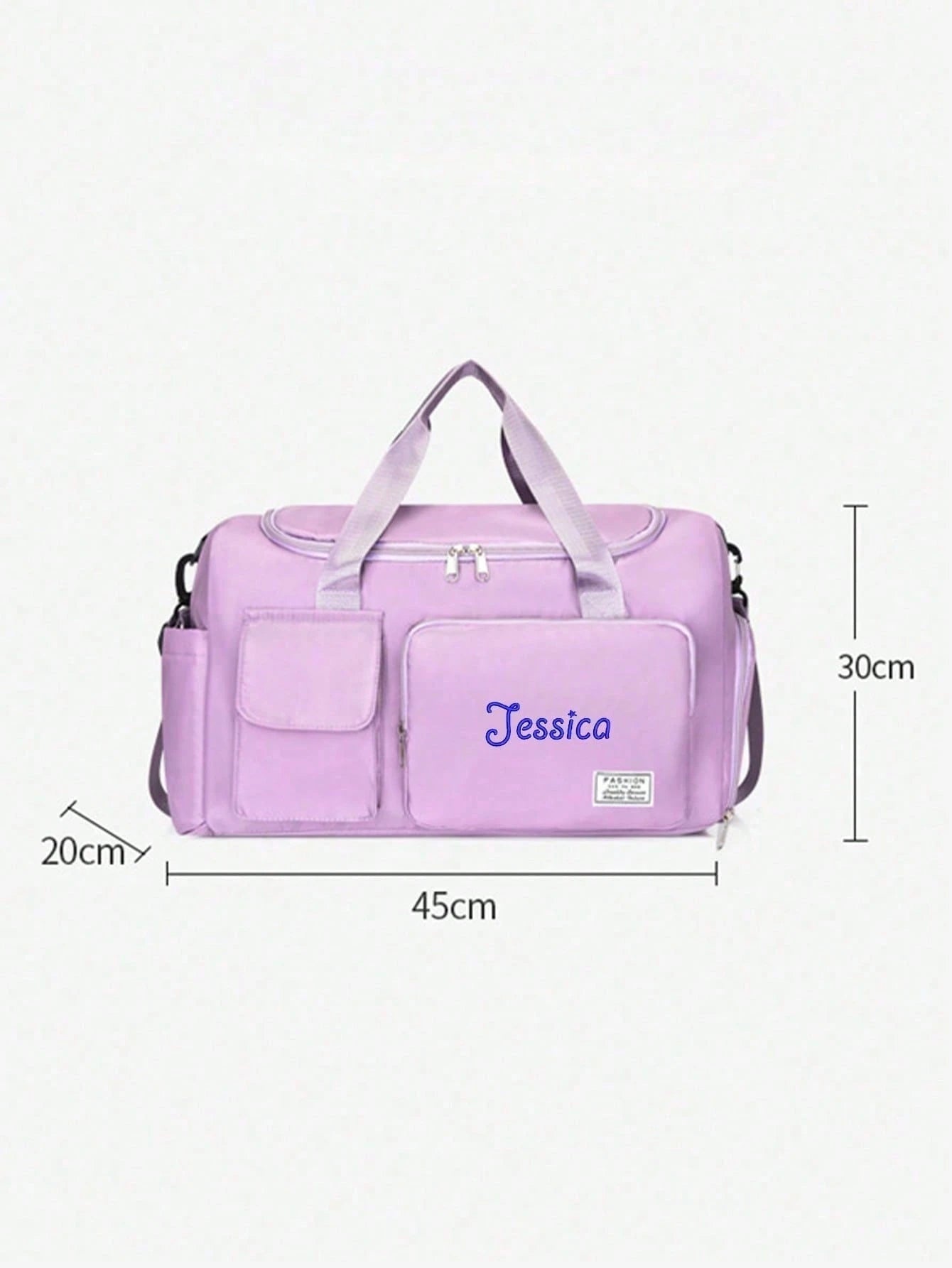 Customizable Name Large Capacity Travel Tote Bag, Suitable For Girls, Boys And Teenagers, Lightweight Sports Fitness Bag With Shoe Compartment, Can Be Used As Carry-On Luggage, Perfect For Travel, Sch