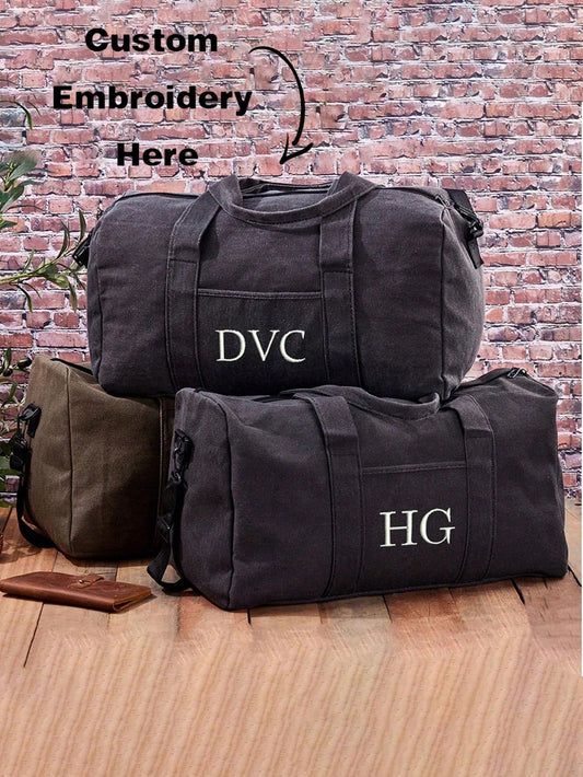 Customized Personalized Text Travel Tote Bag, Groomsman Luggage Bag, Letter Travel Bag, Gym Bag, Men's Gift, Groomsman Gift, Men's Travel Bag, Suitable For Travel, Vacation And Daily Use