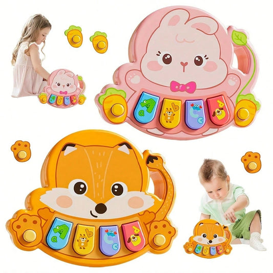 Cute Animal Shaped Baby Piano Toy, Colorful Keys And Animal Patterns- Interactive Music Learning Toy For 1-5 Years Old Toddlers, Promotes Motor Skills And Cognitive Development Sensory Toy, Fun Desig