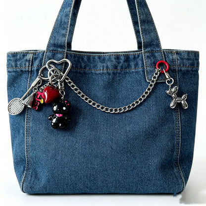 Cute Cartoon Bag Charm, Heart, Badminton, Balloon, Dog Dual Keychain Pendant Accessories Charms Festival Graduation Teacher Appreciation Gifts Birthday Gift Mother Gifts Mothers Day Gift Holiday Essen