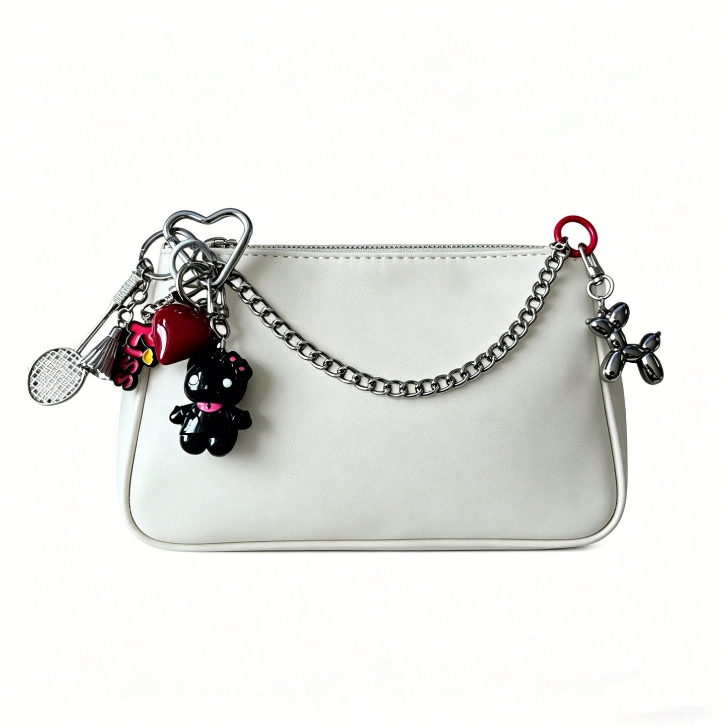 Cute Cartoon Bag Charm, Heart, Badminton, Balloon, Dog Dual Keychain Pendant Accessories Charms Festival Graduation Teacher Appreciation Gifts Birthday Gift Mother Gifts Mothers Day Gift Holiday Essen