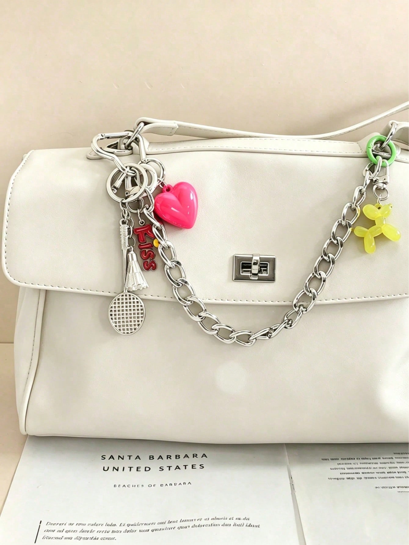 Cute Cartoon Bag Charm, Heart, Badminton, Balloon, Dog Dual Keychain Pendant Accessories Charms Festival Graduation Teacher Appreciation Gifts Birthday Gift Mother Gifts Mothers Day Gift Holiday Essen