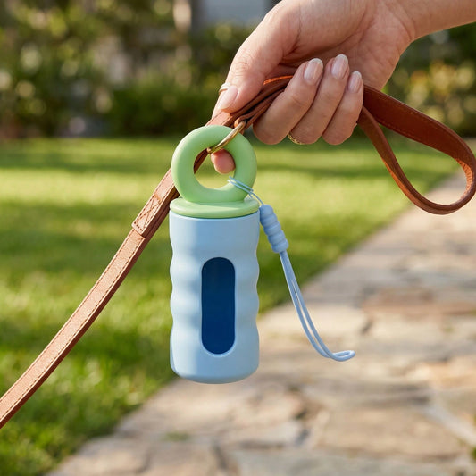 Cute Dog Poop Bag Dispenser With 4 Rolls Dog Waste Bags, Portable Pet Poop Bag Holder For Leash, Kawaii Dog Walking Accessories, Durable Plastic Bag Dispenser For Small Medium Large Dogs, Perfect Gift