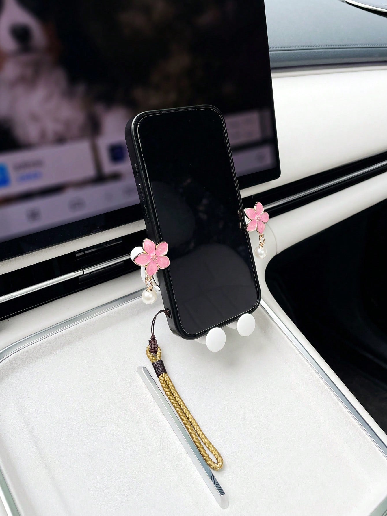 Cute Flower Car Phone Holder, Creative Car Air Vent Navigation Phone Mount, Car Phone Holder, Car Phone Fixed Mount