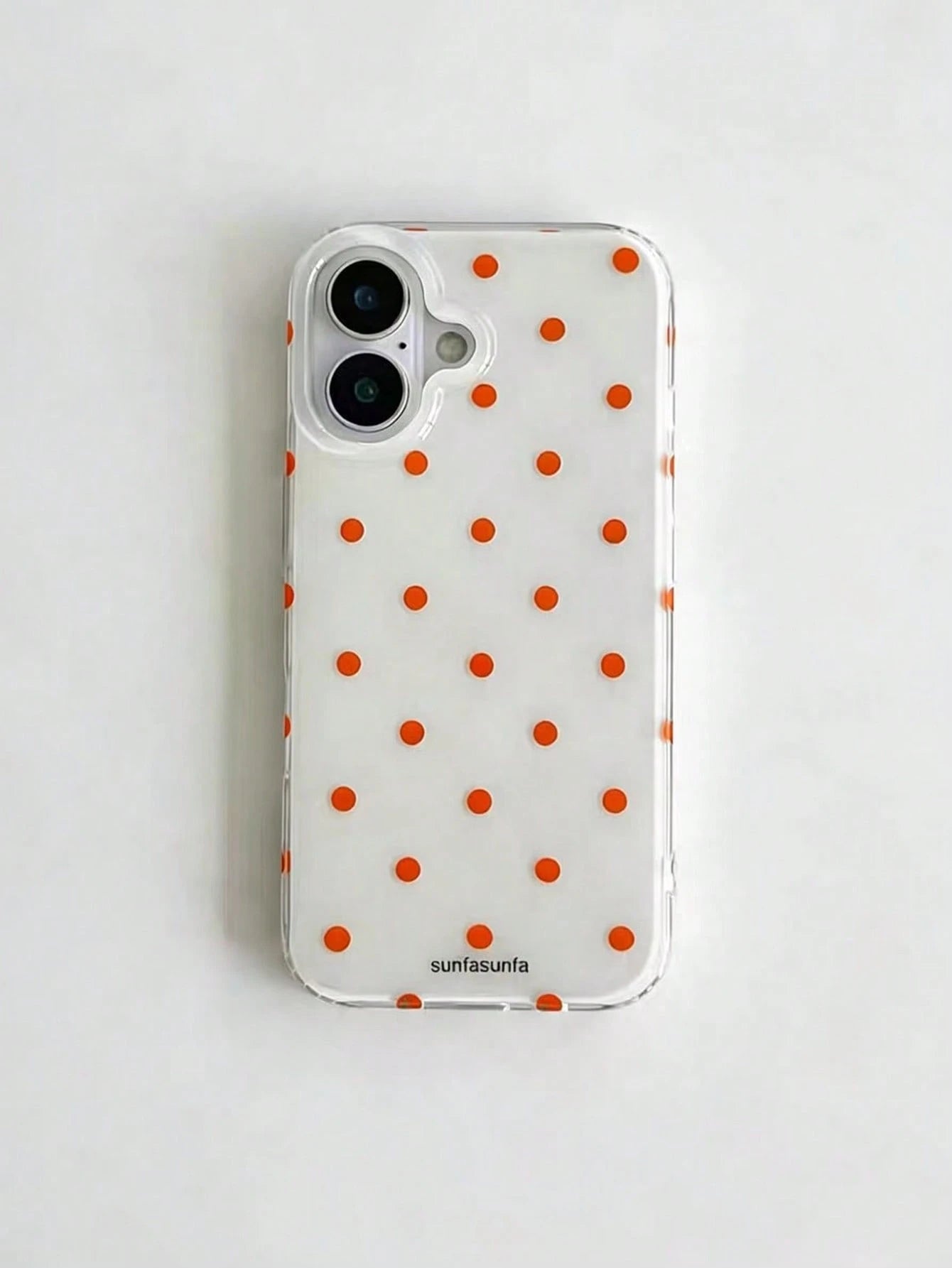 Cute Minimalist White Black Polka Dot Element Fashion Phone Case White Translucent Black Polka Dot Pattern Fashionable Phone Case Minimalist & Cute Black And White Polka Dot Pattern Compatible With IP
