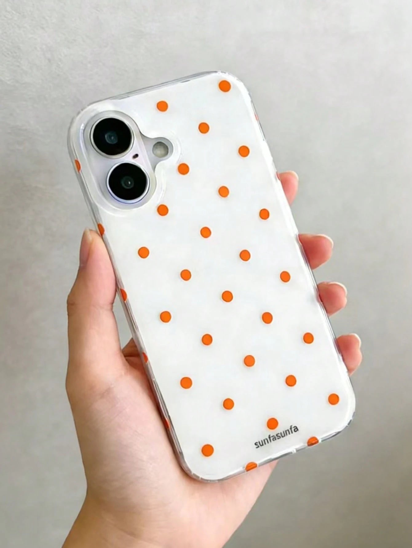 Cute Minimalist White Black Polka Dot Element Fashion Phone Case White Translucent Black Polka Dot Pattern Fashionable Phone Case Minimalist & Cute Black And White Polka Dot Pattern Compatible With IP