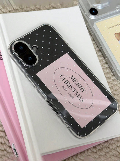 Cute Polka Dot Fashion Phone Case Red Apple Dessert Illustration Shiny Starry Transparent Phone Case, Compatible With 17 Pro Max/16/15/14/13/12 Pro Max/11, Cute Dreamy Shiny Shock-Proof Protective Cov