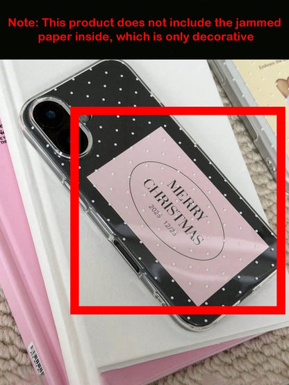 Cute Polka Dot Fashion Phone Case Red Apple Dessert Illustration Shiny Starry Transparent Phone Case, Compatible With 17 Pro Max/16/15/14/13/12 Pro Max/11, Cute Dreamy Shiny Shock-Proof Protective Cov