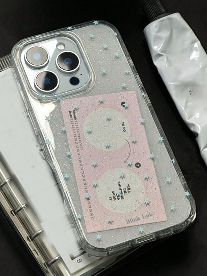 Cute Polka Dot Fashion Phone Case Red Apple Dessert Illustration Shiny Starry Transparent Phone Case, Compatible With 17 Pro Max/16/15/14/13/12 Pro Max/11, Cute Dreamy Shiny Shock-Proof Protective Cov