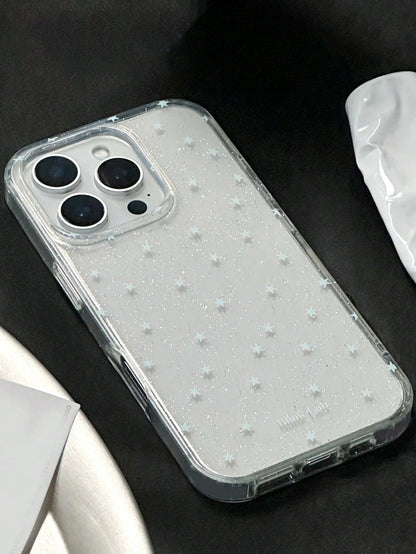 Cute Polka Dot Fashion Phone Case Red Apple Dessert Illustration Shiny Starry Transparent Phone Case, Compatible With 17 Pro Max/16/15/14/13/12 Pro Max/11, Cute Dreamy Shiny Shock-Proof Protective Cov