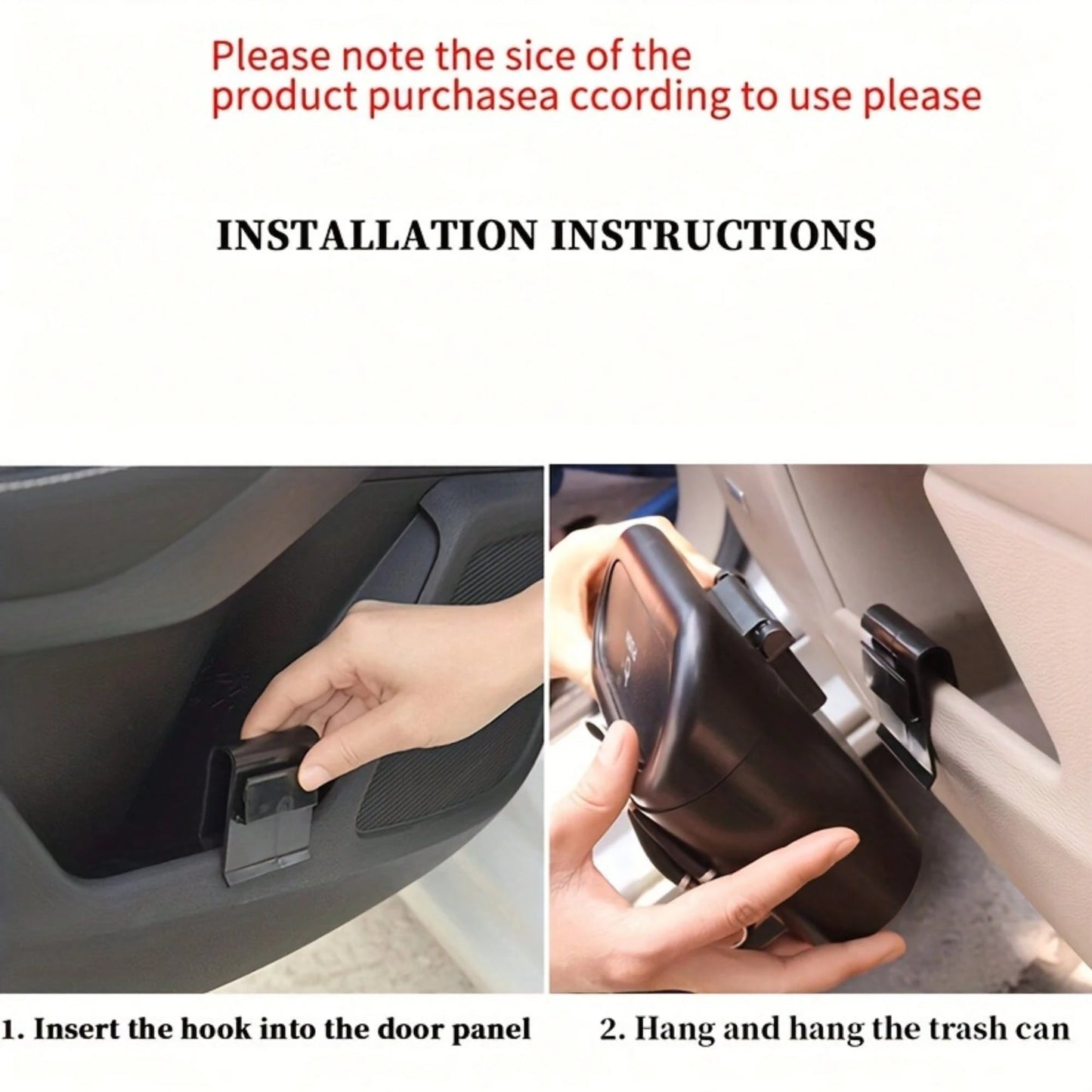 Cute White Frame Bow Car Door Hanging Trash Can, Push-Type Lid Mini Car Trash Bin, Hanging Multi-Functional Car Interior Storage Organizer, Waterproof Small Car Side Trash Can, Elegant Black Bow Decor