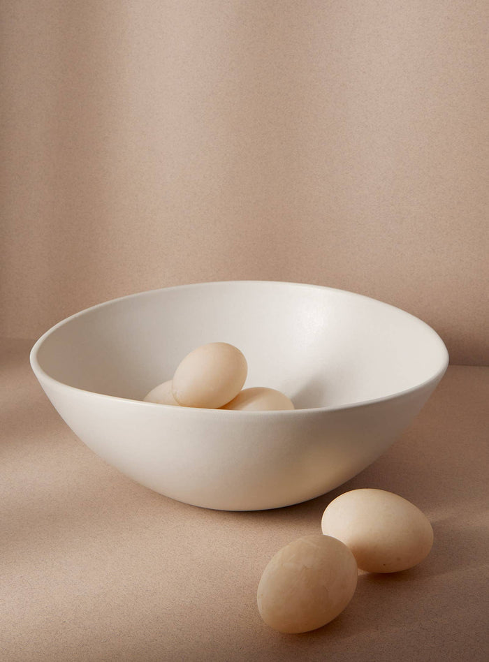 Dadasi Stoneware Serving Bowl, Matte White