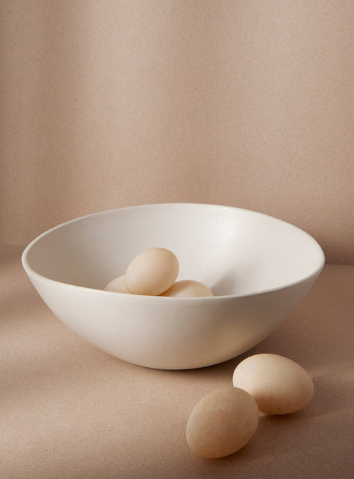 Dadasi Stoneware Serving Bowl, Matte White
