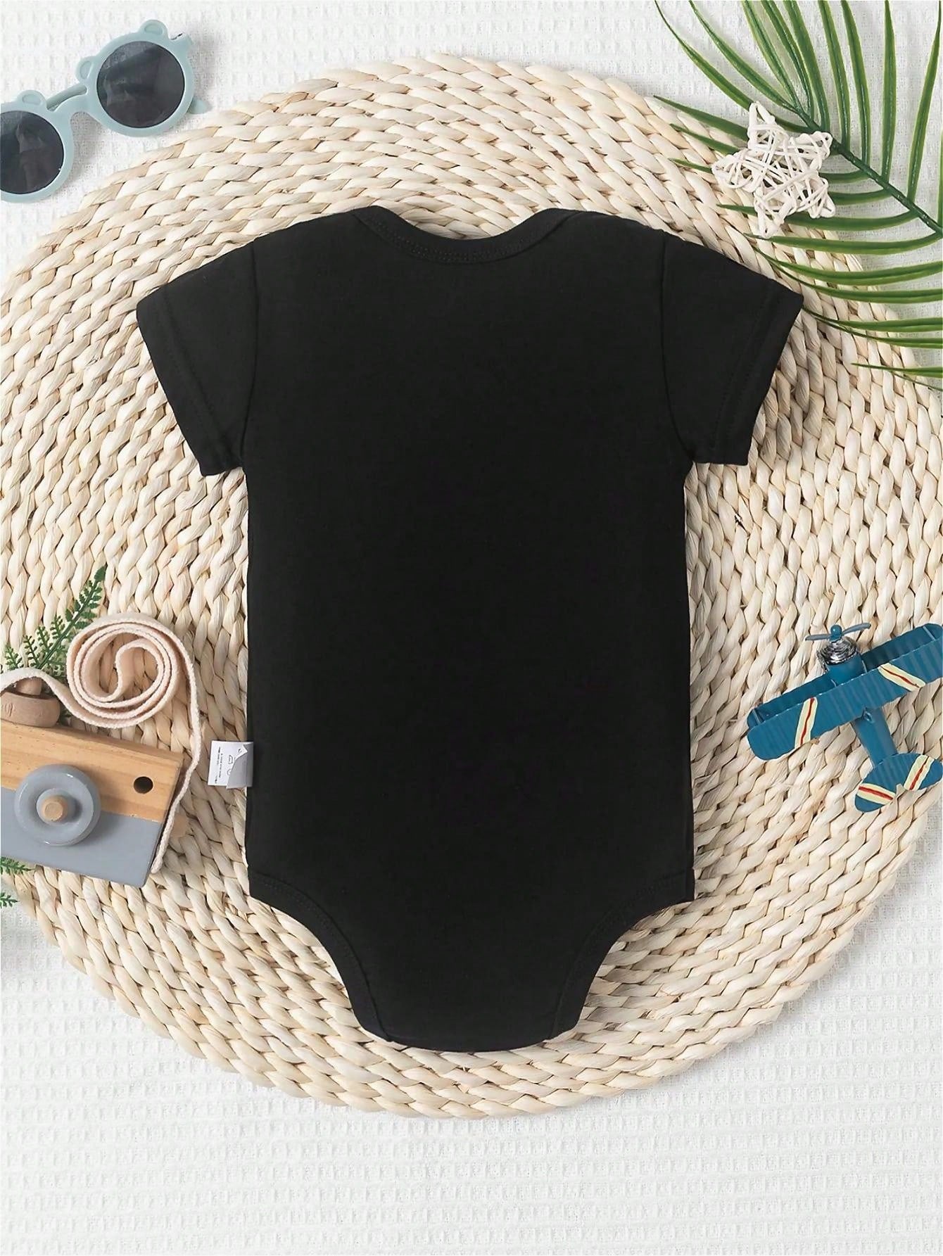 DADDY AND ME Print Funny Baby Romper Casual Comfortable Short Sleeve Newborn Clothes Cotton Fashion Triangle Jumpsuit