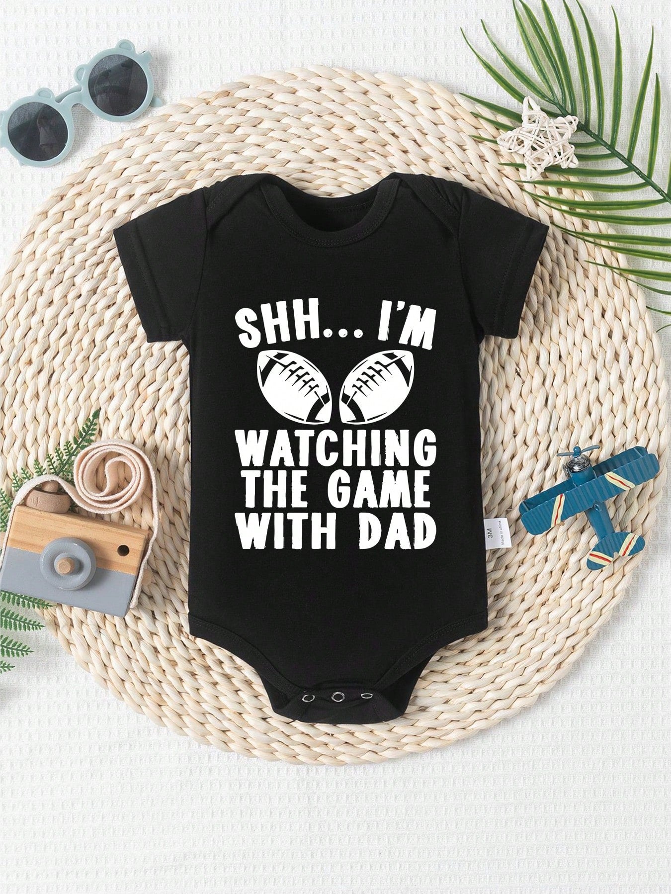 DADDY AND ME Print Funny Baby Romper Casual Comfortable Short Sleeve Newborn Clothes Cotton Fashion Triangle Jumpsuit