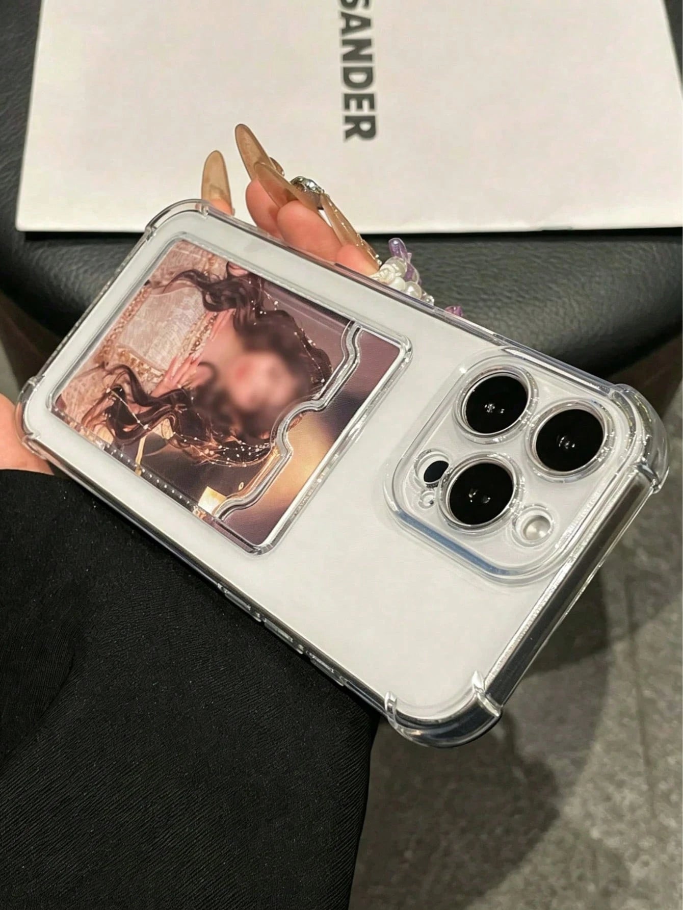 Daily Commute Essential, Durable Transparent TPU Phone Case With Built-In Card Slot, Pearl Butterfly Phone Lanyard, Suitable For Men And Women, Compatible With Apple 17/17 Air/17 Pro/17 Pro Max, 16/15