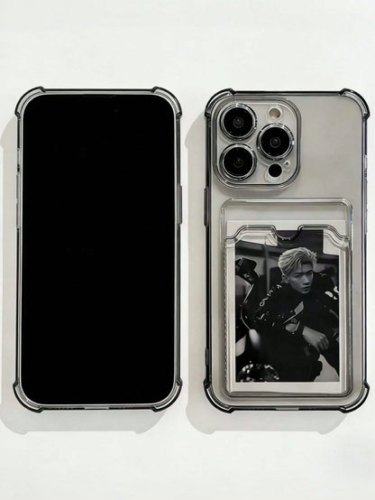 Daily Commute Essential, Durable Transparent TPU Phone Case With Built-In Card Slot, Pearl Butterfly Phone Lanyard, Suitable For Men And Women, Compatible With Apple 17/17 Air/17 Pro/17 Pro Max, 16/15
