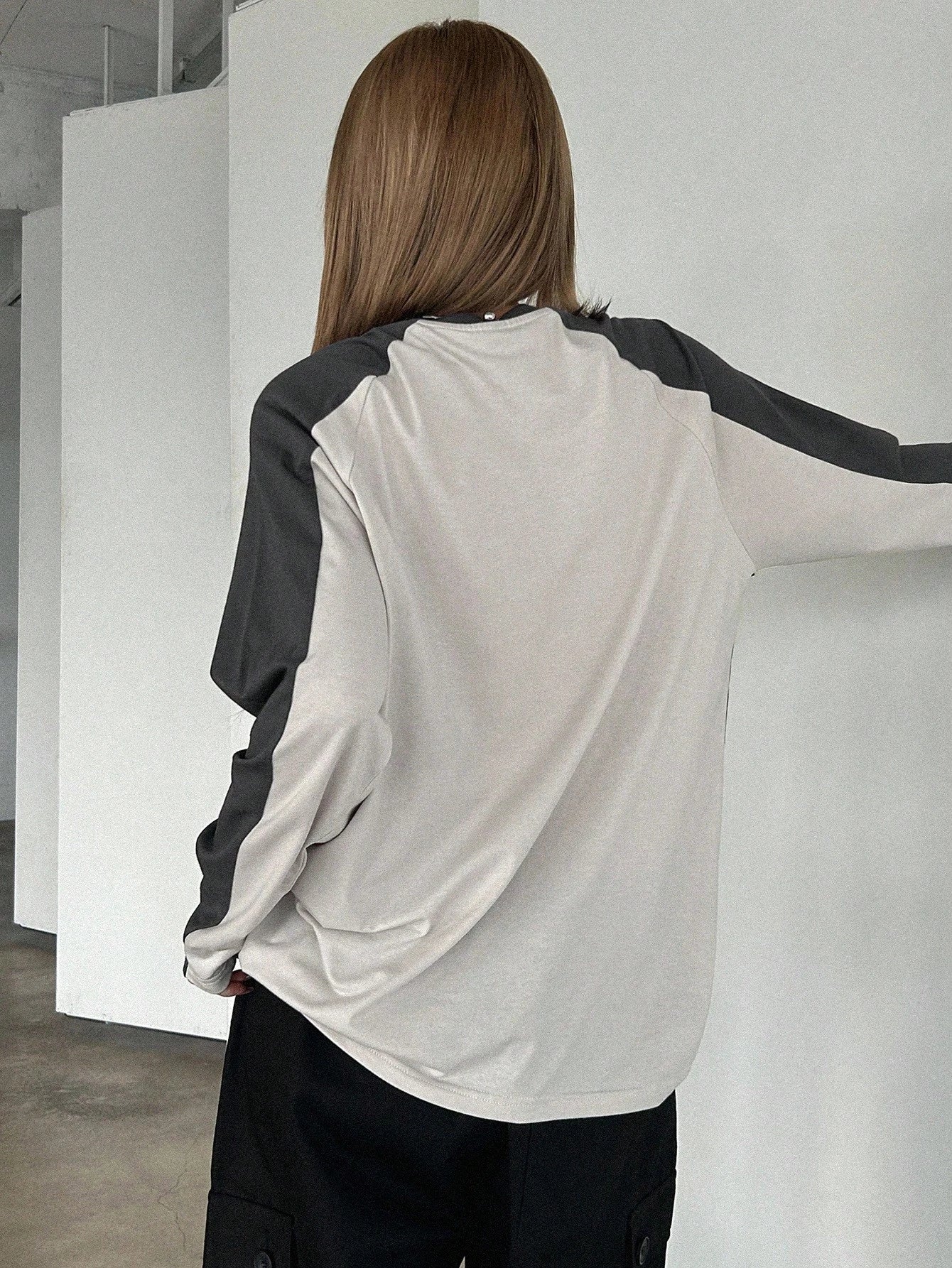 DAZY Color Block Short Sleeve Tee With Star Print And Raglan Sleeves Y2k,Fall Clothes Long Sleeve Women Tops School