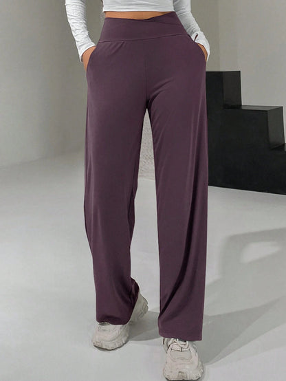 DAZY Ladies' Long Wide-Leg Pants With Cross High Waist Design Summer