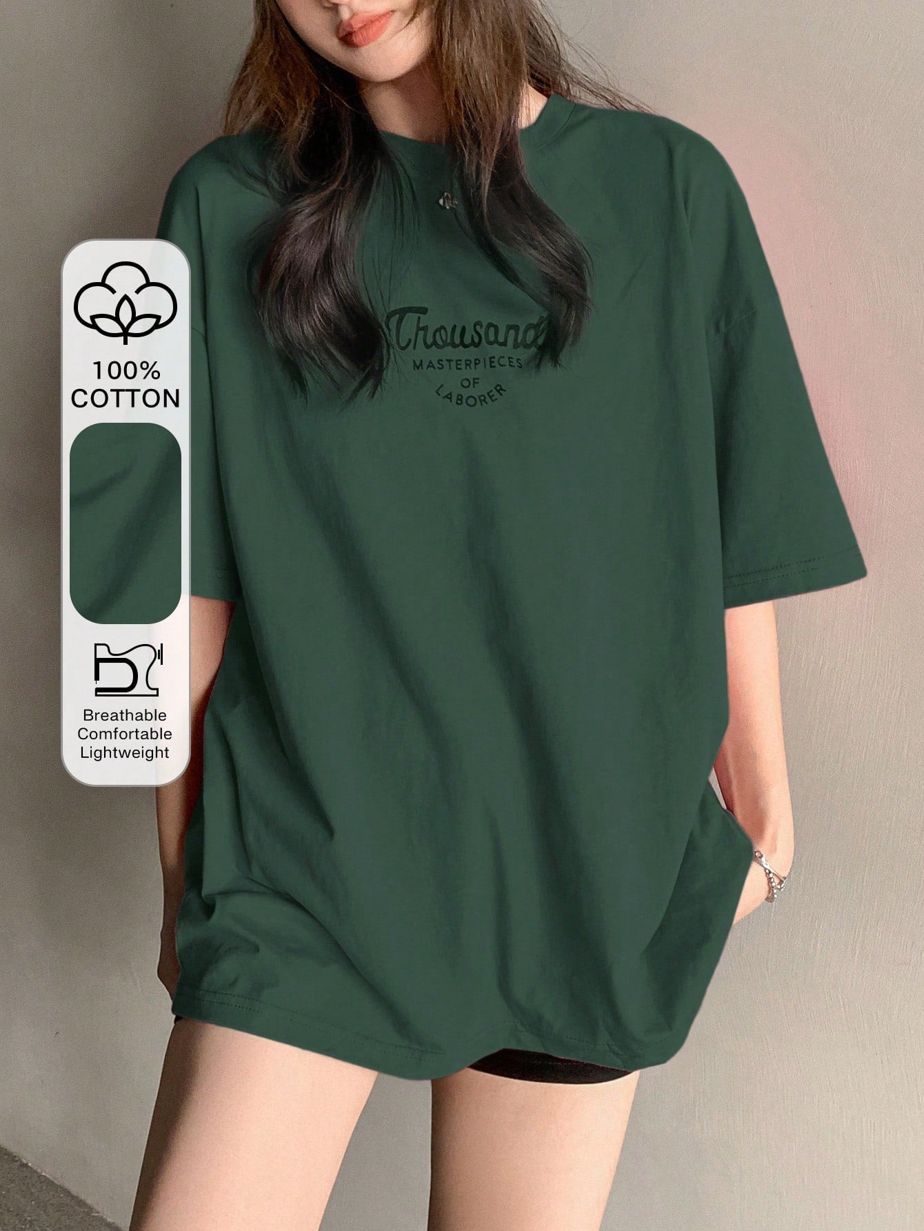 DAZY Slogan Graphic Drop Shoulder Oversized Tee Summer