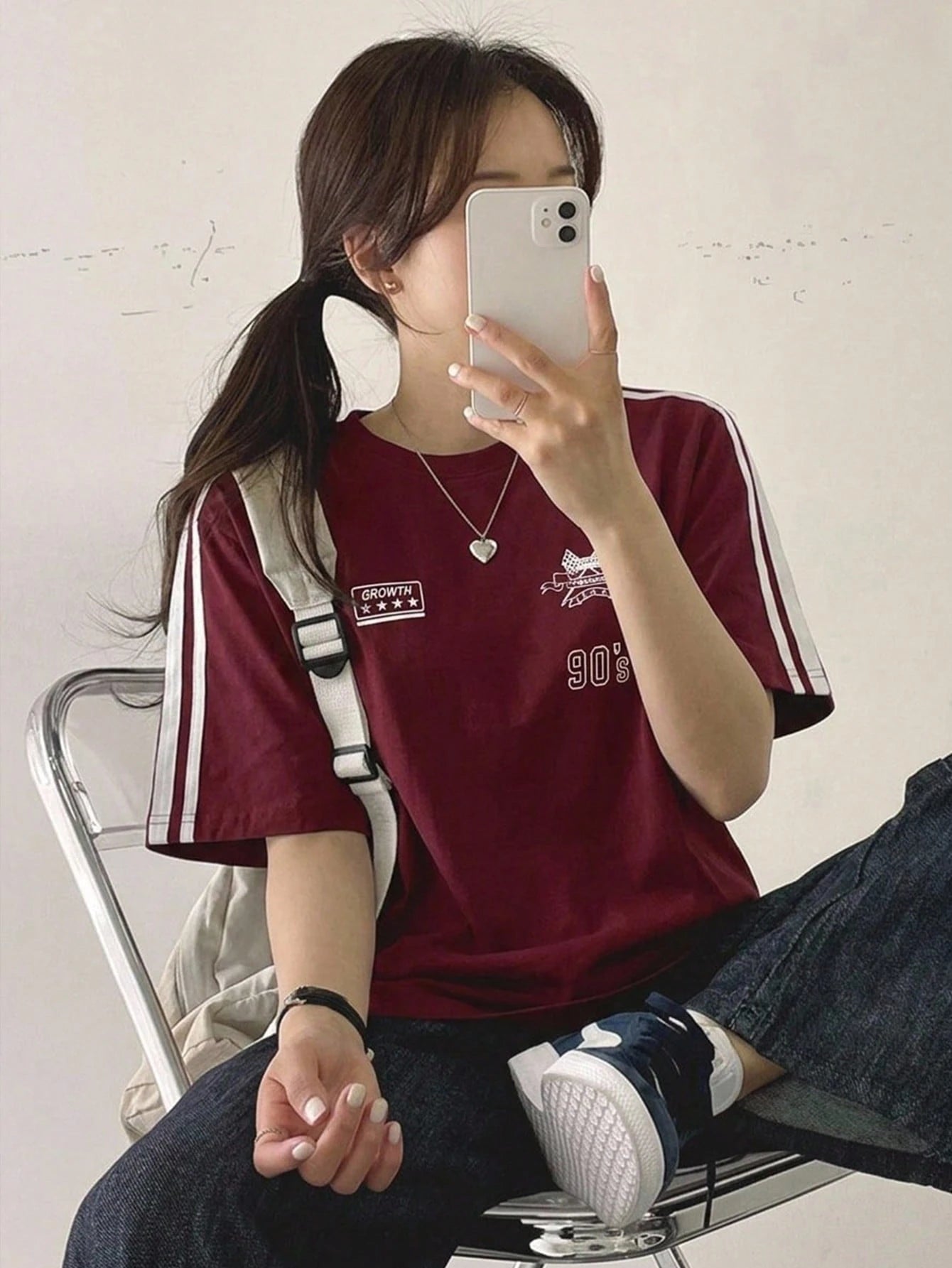 DAZY Women Summer Short Sleeve Casual T-Shirt With Motorcycle Style Letter Print And Striped Decoration Jersey,Fall Clothes