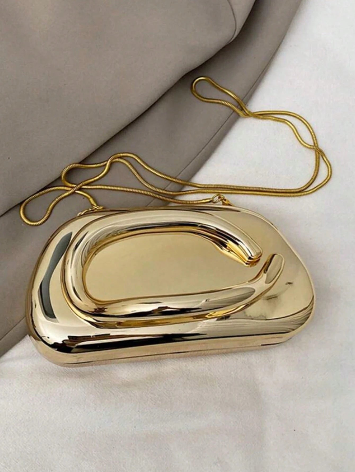 Dedoo 1pc Minimalist Casual Retro Elegant Handbag, Chain Shoulder Crossbody Bag For Party, Sophisticated Compact Clutch Purse For Women