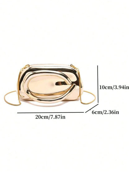 Dedoo 1pc Minimalist Casual Retro Elegant Handbag, Chain Shoulder Crossbody Bag For Party, Sophisticated Compact Clutch Purse For Women