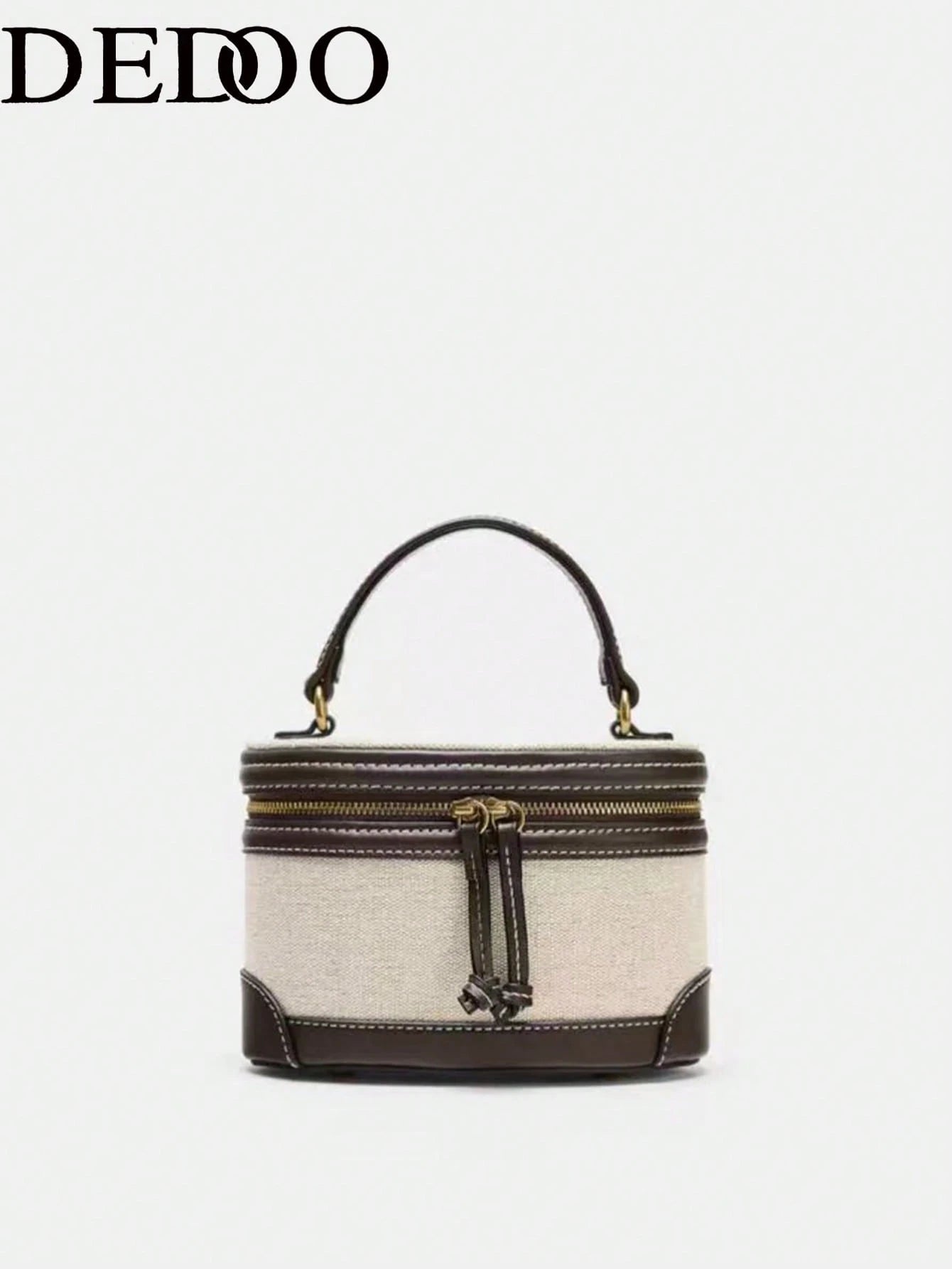 Dedoo 2026 Spring/Summer New European And American Women Canvas Patchwork Shoulder Crossbody Square Bag, Fashion Portable Hard Case Bag For Travel, Party, Shopping, Girlfriend Gift