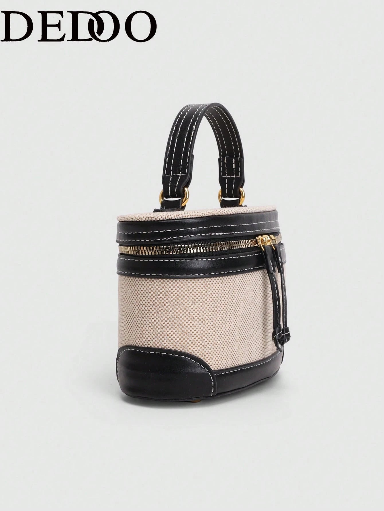 Dedoo 2026 Spring/Summer New European And American Women Canvas Patchwork Shoulder Crossbody Square Bag, Fashion Portable Hard Case Bag For Travel, Party, Shopping, Girlfriend Gift