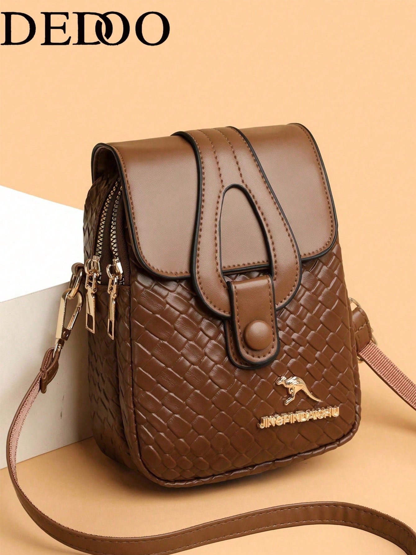 Dedoo Woven Embossed Versatile Women's Shoulder Crossbody Bag, Lightweight Casual Fashionable Commuter And Multi-Purpose Wallet, Suitable As Gift