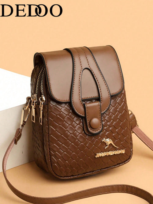Dedoo Woven Embossed Versatile Women's Shoulder Crossbody Bag, Lightweight Casual Fashionable Commuter And Multi-Purpose Wallet, Suitable As Gift