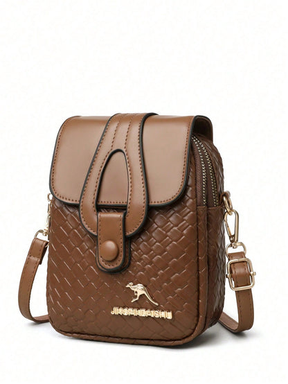 Dedoo Woven Embossed Versatile Women's Shoulder Crossbody Bag, Lightweight Casual Fashionable Commuter And Multi-Purpose Wallet, Suitable As Gift