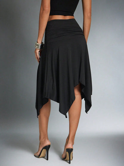 Denimoi High Slit Asymmetrical Skirt Vacation European Summer Ibiza Sexy Skirts