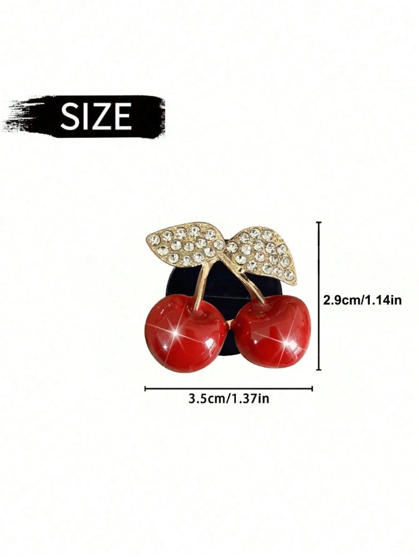 Diamond Inlaid Red Cherry Car Air Conditioning Vent Decoration Clip Air Conditioning Vent Decoration Car Interior Decoration Accessories