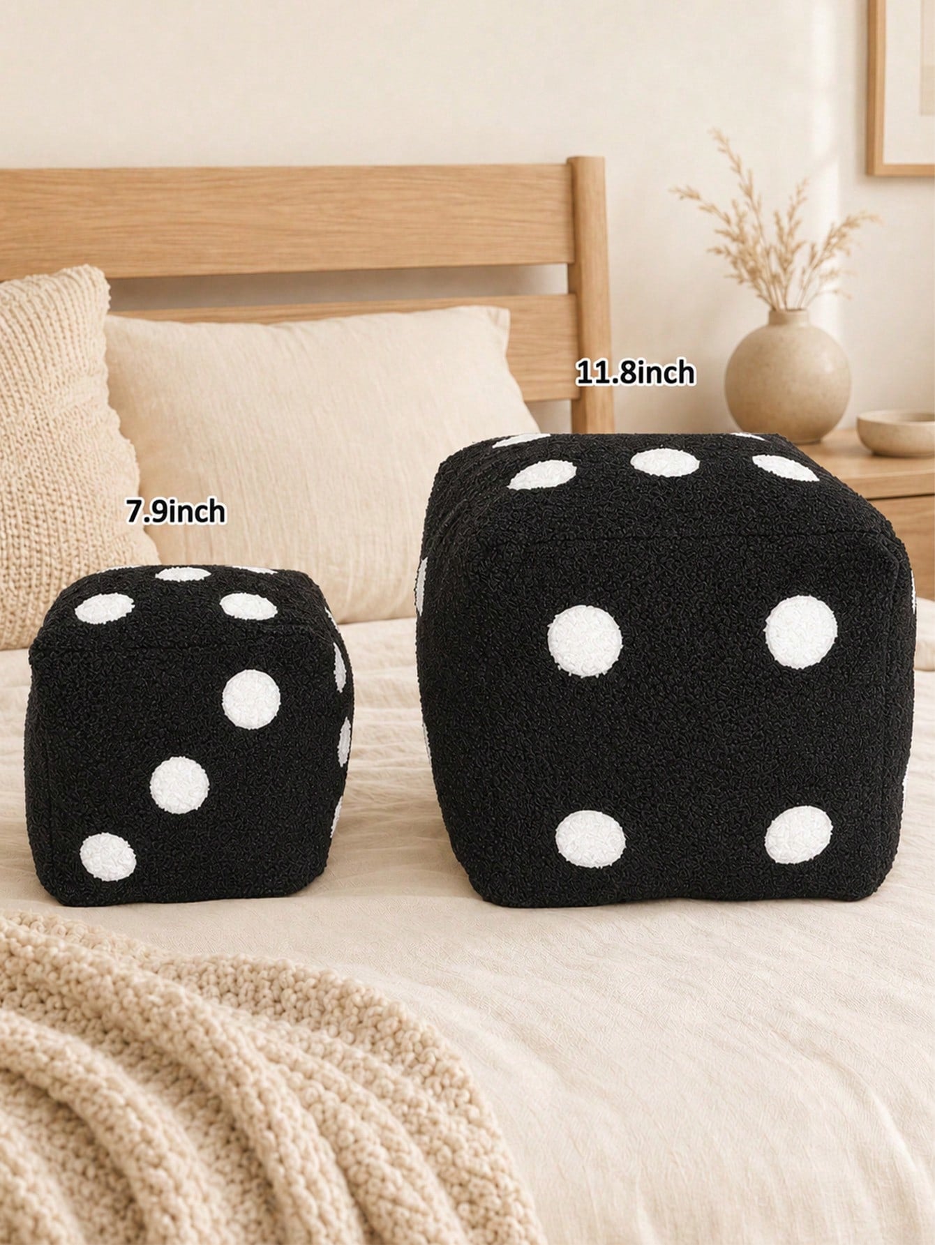 Dice Throw Pillow- A Cute Dice-Shaped Decorative Pillow, Creative And Fun, Looks Exactly Like A Dice, Soft Plush Sofa Cushion, Perfect For Study Time And Game Night, Also A Creative Home Decor Item
