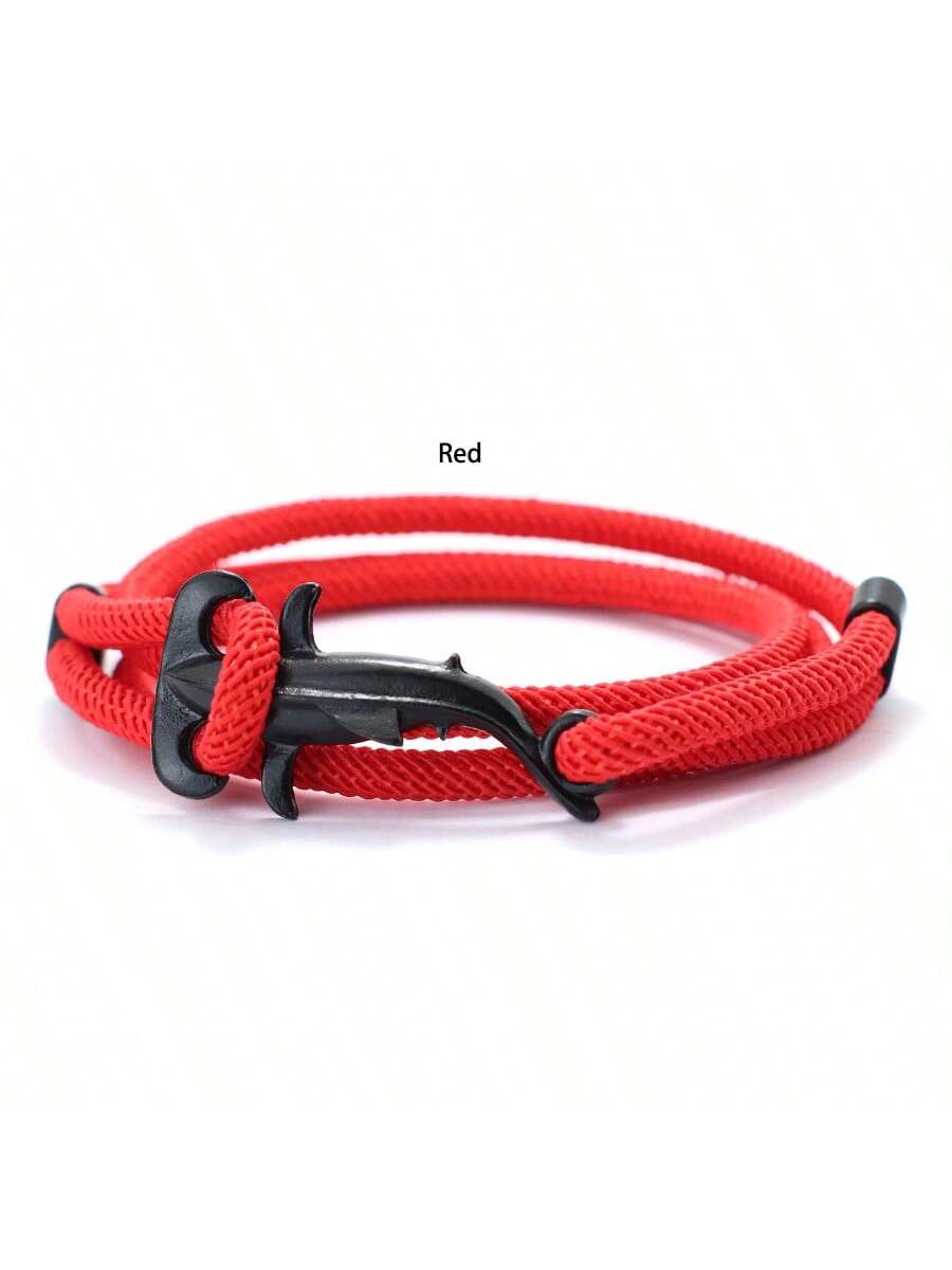 diffone New Marine Shark Bracelet For Men Sliding Adjustable Multilayer Rope Bracelet Beach Surfing Nautical Bracelet Armband Herren