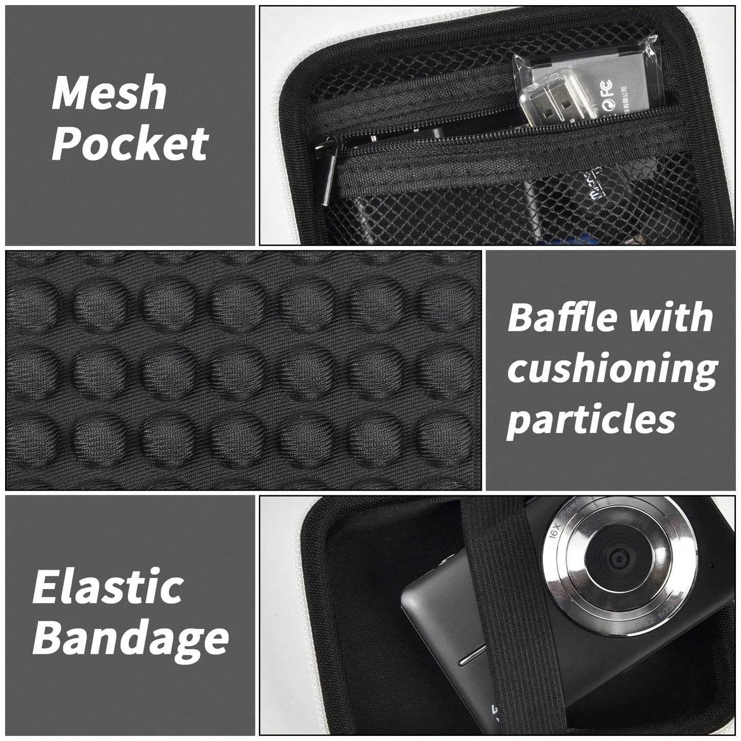 Digital Camera Protective Case Compatible With CAMKORY/Pixpro/VAHOIALD/DSCW800 830/PowerShot 180 190- Case Only (Camera Not Included), Camera Bag