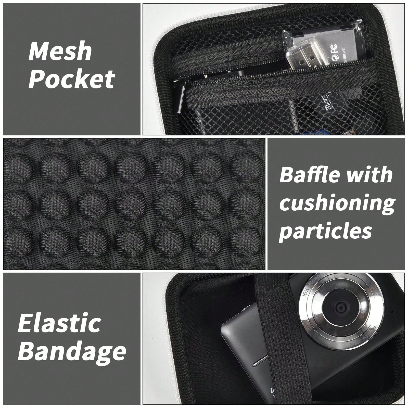 Digital Camera Protective Case Compatible With CAMKORY/Pixpro/VAHOIALD/DSCW800 830/PowerShot 180 190- Case Only (Camera Not Included), Camera Bag