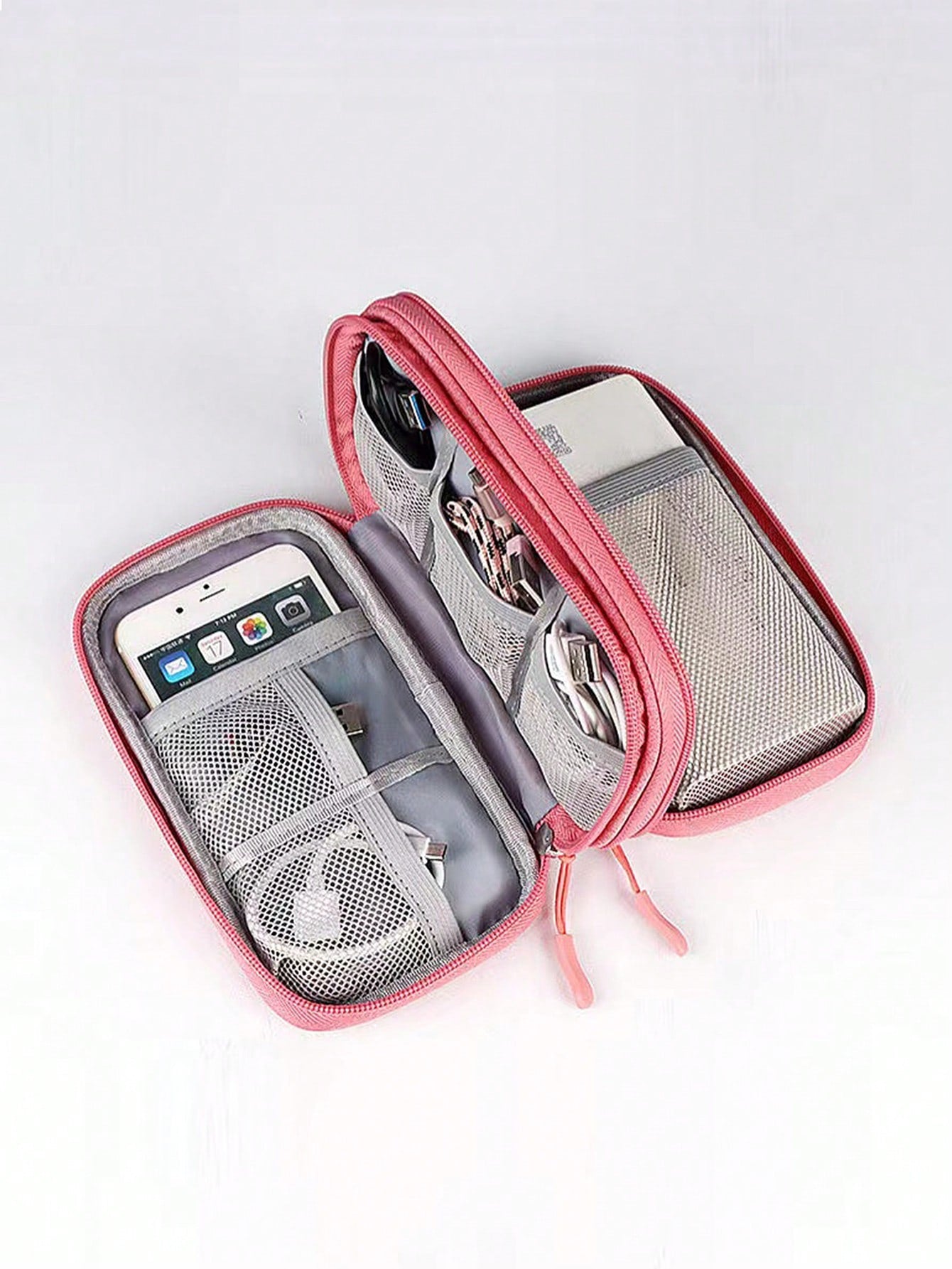 Digital Data Cable Organizer Bag For Traveling- Portable Hard Drive, Power Bank, Earphones, Charging Cable Storage Case With Zipper For Phones Wireless Headphone Bluetooth Headphone Headset Earbuds F