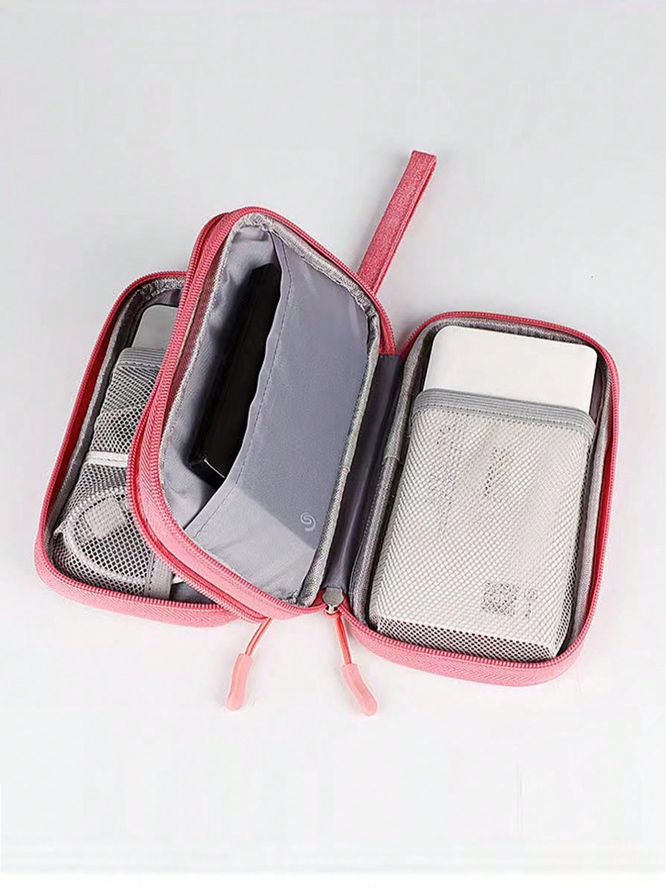 Digital Data Cable Organizer Bag For Traveling- Portable Hard Drive, Power Bank, Earphones, Charging Cable Storage Case With Zipper For Phones Wireless Headphone Bluetooth Headphone Headset Earbuds F