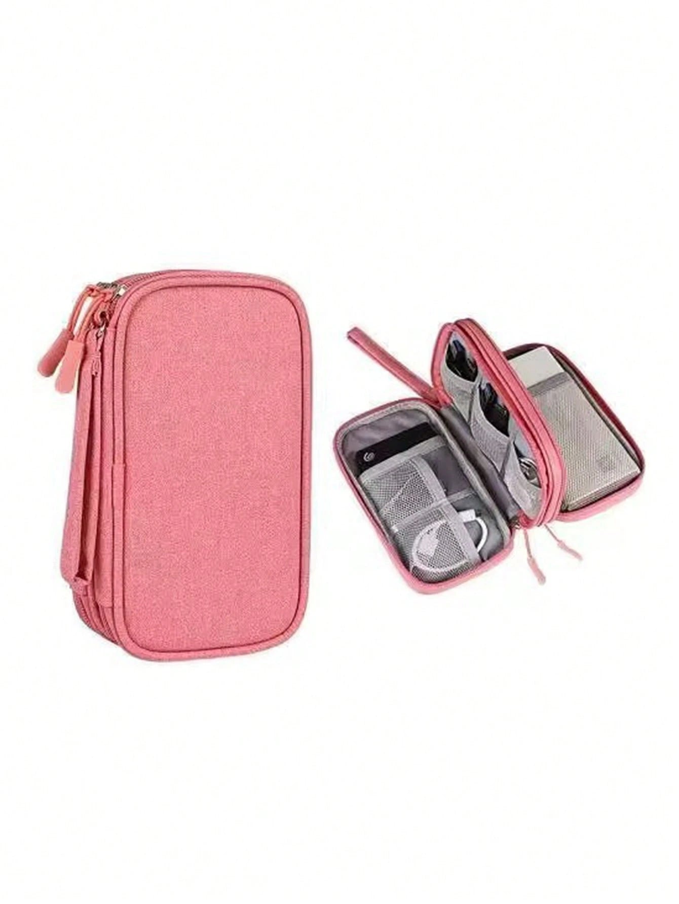 Digital Data Cable Organizer Bag For Traveling- Portable Hard Drive, Power Bank, Earphones, Charging Cable Storage Case With Zipper For Phones Wireless Headphone Bluetooth Headphone Headset Earbuds F