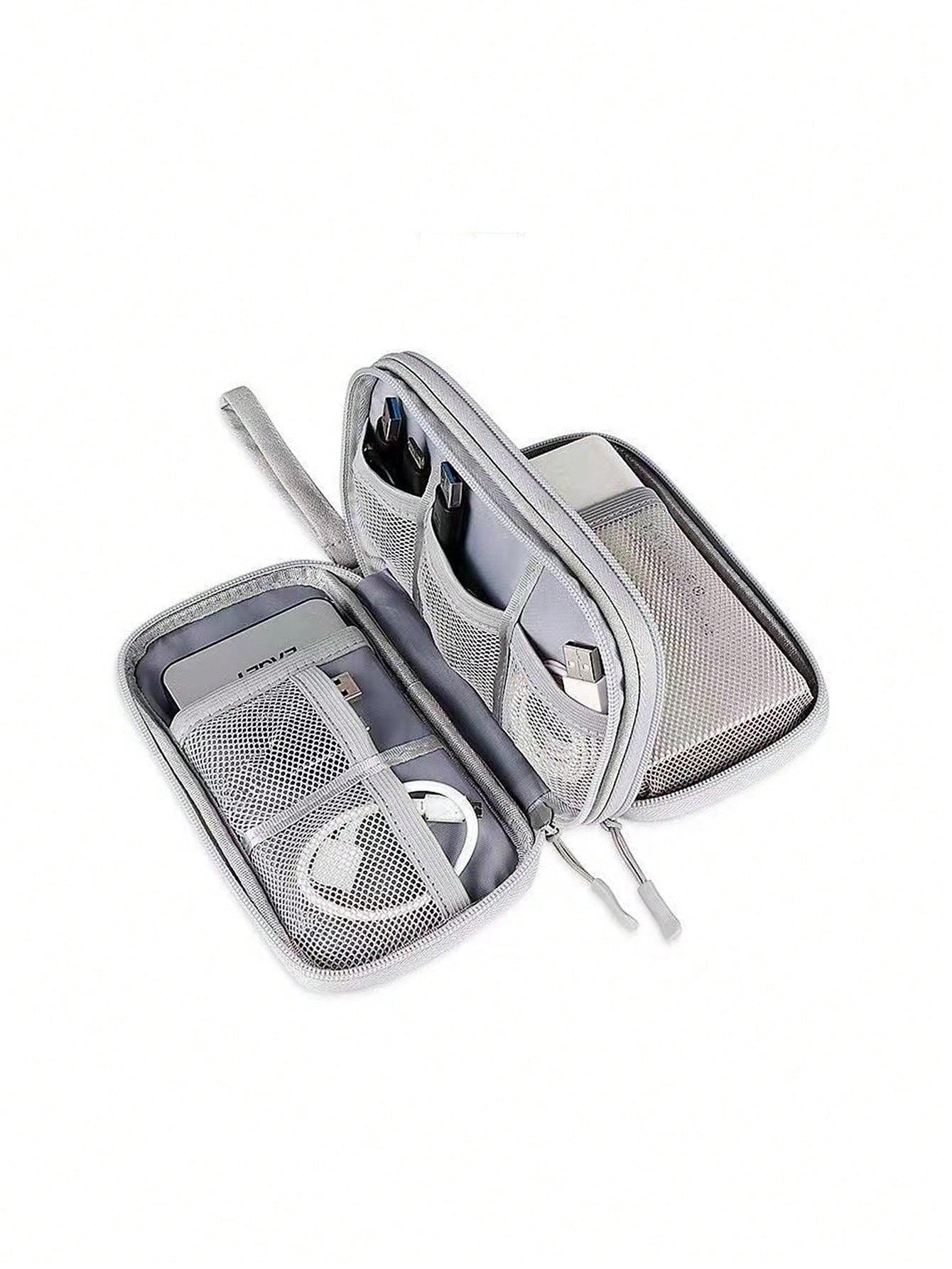 Digital Data Cable Organizer Bag For Traveling- Portable Hard Drive, Power Bank, Earphones, Charging Cable Storage Case With Zipper For Phones Wireless Headphone Bluetooth Headphone Headset Earbuds F