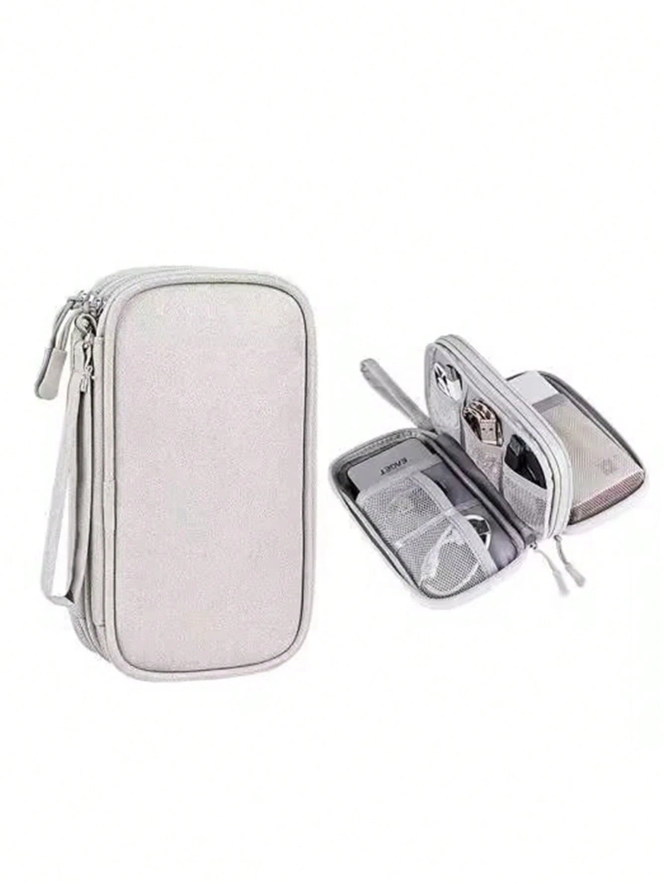 Digital Data Cable Organizer Bag For Traveling- Portable Hard Drive, Power Bank, Earphones, Charging Cable Storage Case With Zipper For Phones Wireless Headphone Bluetooth Headphone Headset Earbuds F