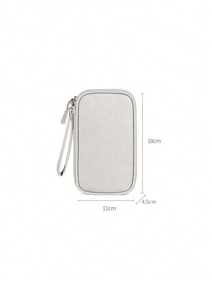 Digital Data Cable Organizer Bag For Traveling- Portable Hard Drive, Power Bank, Earphones, Charging Cable Storage Case With Zipper For Phones Wireless Headphone Bluetooth Headphone Headset Earbuds F