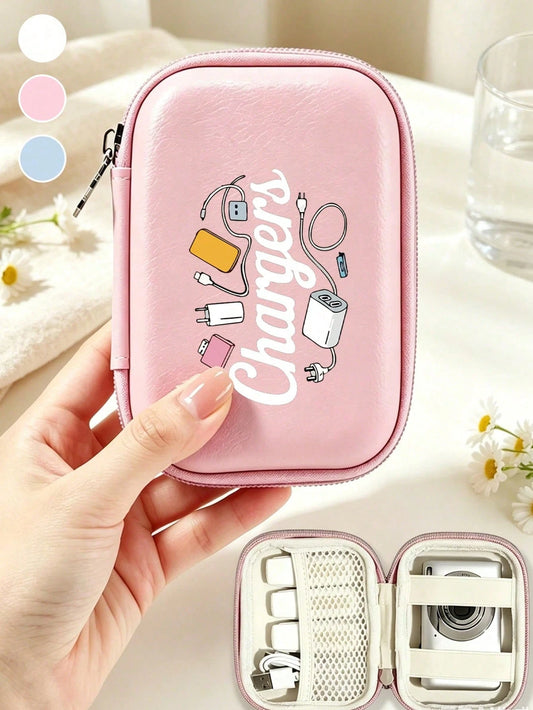 Digital Theme Pattern Travel Camera Bag, Multi-Functional Storage Bag, Makeup Bag, Sanitary Napkin Storage Bag, Digital Storage Bag, Style, Secure Zipper Closure, Suitable For All Ages And Genders. Wa