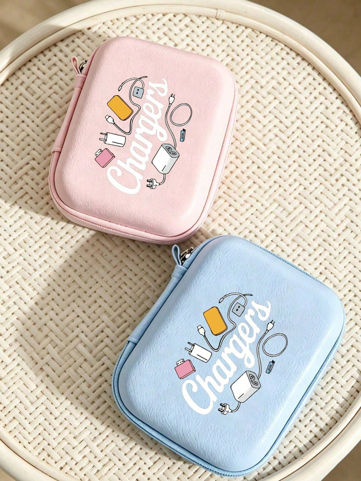 Digital Theme Pattern Travel Camera Bag, Multi-Functional Storage Bag, Makeup Bag, Sanitary Napkin Storage Bag, Digital Storage Bag, Style, Secure Zipper Closure, Suitable For All Ages And Genders. Wa