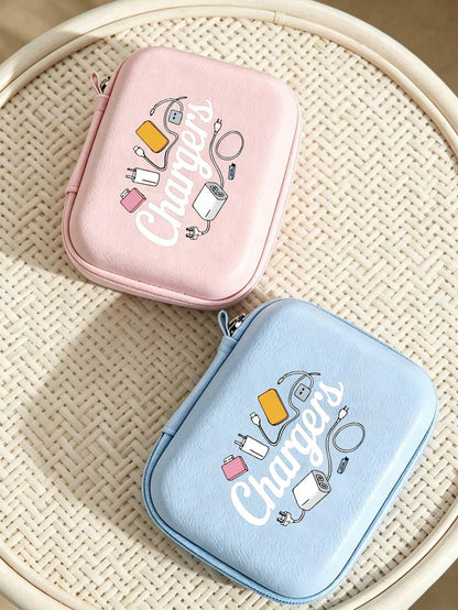 Digital Theme Pattern Travel Camera Bag, Multi-Functional Storage Bag, Makeup Bag, Sanitary Napkin Storage Bag, Digital Storage Bag, Style, Secure Zipper Closure, Suitable For All Ages And Genders. Wa