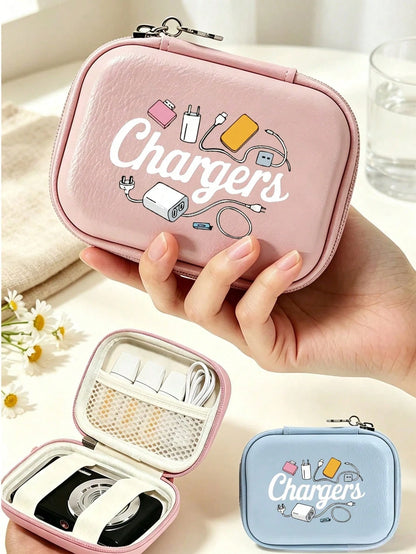 Digital Theme Pattern Travel Camera Bag, Multi-Functional Storage Bag, Makeup Bag, Sanitary Napkin Storage Bag, Digital Storage Bag, Style, Secure Zipper Closure, Suitable For All Ages And Genders. Wa