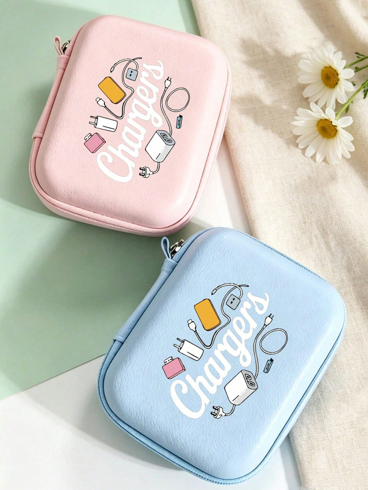 Digital Theme Pattern Travel Camera Bag, Multi-Functional Storage Bag, Makeup Bag, Sanitary Napkin Storage Bag, Digital Storage Bag, Style, Secure Zipper Closure, Suitable For All Ages And Genders. Wa