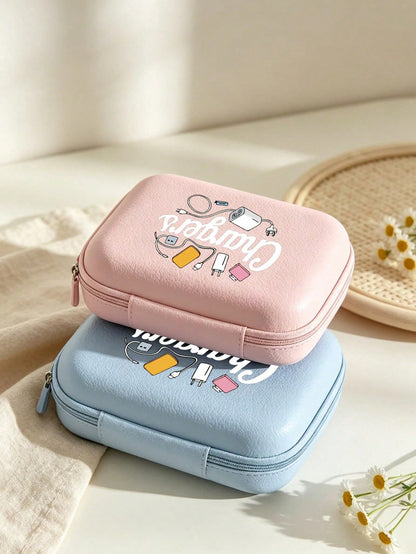 Digital Theme Pattern Travel Camera Bag, Multi-Functional Storage Bag, Makeup Bag, Sanitary Napkin Storage Bag, Digital Storage Bag, Style, Secure Zipper Closure, Suitable For All Ages And Genders. Wa